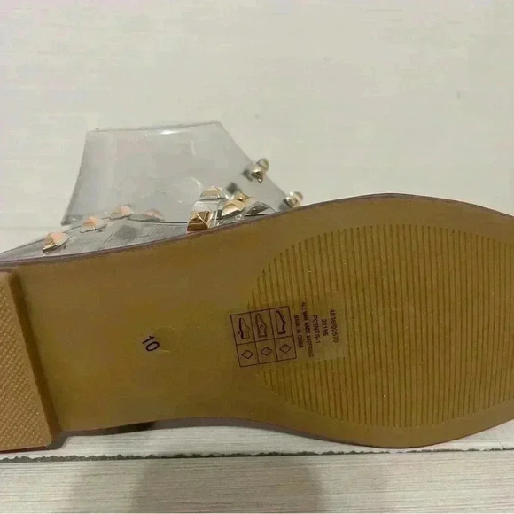 Just Kickin' It Tan/Clear/Rose Gold Studded Sandals - SHO2532TN - Picture 11 of 14